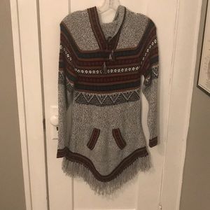 Grey Hooded Alpaca Wool Sweater- Handmade in Peru